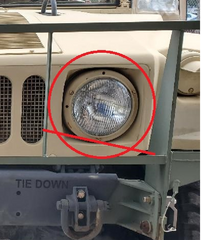 **FACTORY BLEMISH - CROOKED LENS**  24 VOLT MILITARY HEADLIGHT 8741491