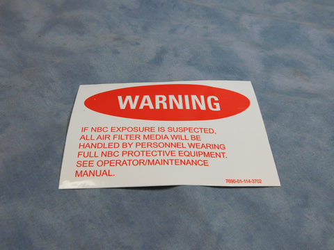 AIR CLEANER NBC WARNING DECAL - 12296626