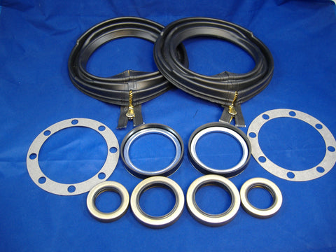 FRONT AXLE HUB GASKET AND SEAL KIT w/ GOLD ZIPPER BOOTS FOR M35A2