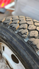 10 GOODYEAR G124 9.00-20 RADIAL TIRES ON 2.5 TON WHEELS