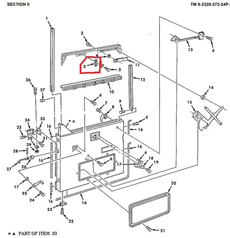 DOOR WINDOW STOPPER BRACKET - 7529306