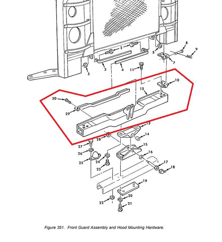 USED, TAKE OFF - MAIN HOOD SUPPORT FOR M939 SERIES