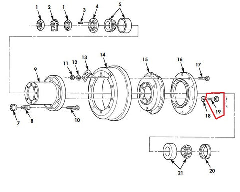 USED, TAKE OFF - REAR WHEEL DRUM ADAPTER TO HUB SAFETY WIRE BOLT - 10896726-1
