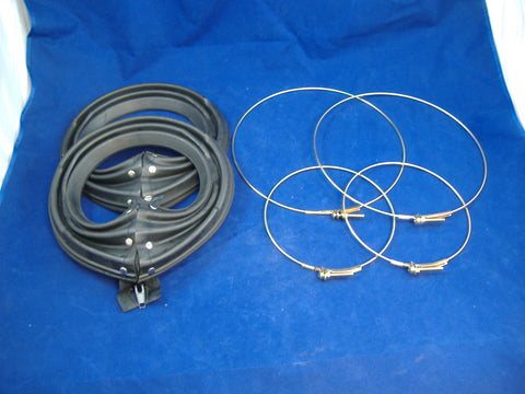 TWO BLACK ZIPPER BOOTS w/CLAMPS FOR M35A2 - M35A3 7410883 7071100 7071099