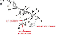 ATTACHING PLATE FOR FRONT BRAKE HOSE SPRING - 10883281