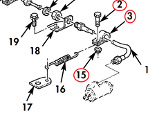 ATTACHNING HARDWARE FOR FRONT BRAKE HOSE, NO SPRING  - KIT5167466-2