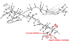 FRONT BRAKE HOSE SPRING w/ ATTACHING HARDWARE - KIT5167466-1