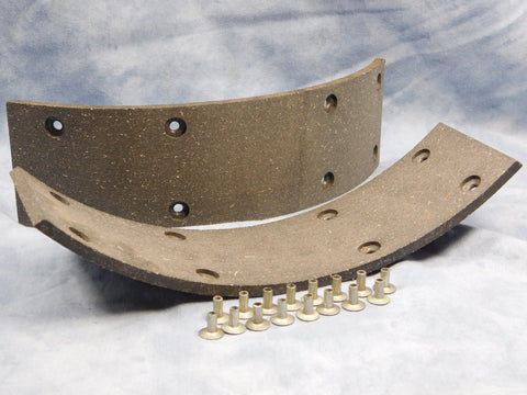 PARKING BRAKE LINING SET w/RIVETS FOR ALL 2.5 TON AND M809 & M54 5 TON TRUCKS - 12356756