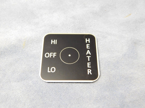 HEATER SWITCH DATA PLATE