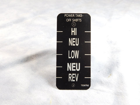 PTO SHIFT PATTERN DATA PLATE