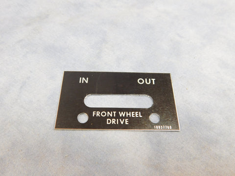 AIR SHIFT SWITCH DATA PLATE - 10937760