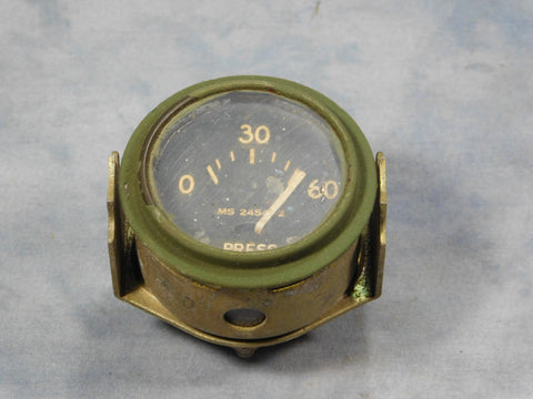 OIL PRESSURE GAUGE, 0-60 PSI, MS24541-2 - USED, TAKE OFF