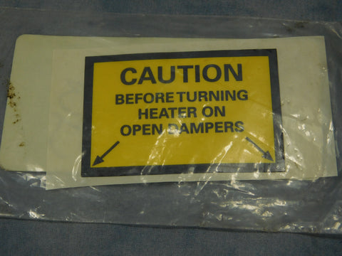 M939 HEATER DAMPER CAUTION DECAL - 12356716