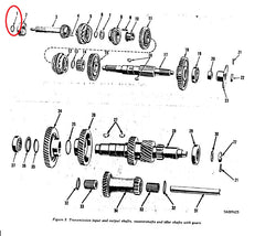 INPUT BEARING RETAINING CLIP FOR 2.5 TON MANUAL TRANSMISSIONS.  SEE #1 IN THE DIAGRAM.  I CAN LOCATE JUST ABOUT ANY TRANSMISSION INTERNAL ITEM YOU MAY NEED. EMAIL ME IF THERE IS OTHER TRANS PARTS YOU ARE LOOKING FOR THAT I DO NOT HAVE LISTED HERE.  PART # 7520993 NSN 5325-00-508-4675, 5365005084675, 914363, 2339T2, 21-381-1