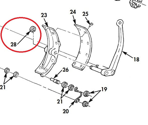 E CLIP FOR PARKING BRAKE BELL CRANK - MS16633-1098