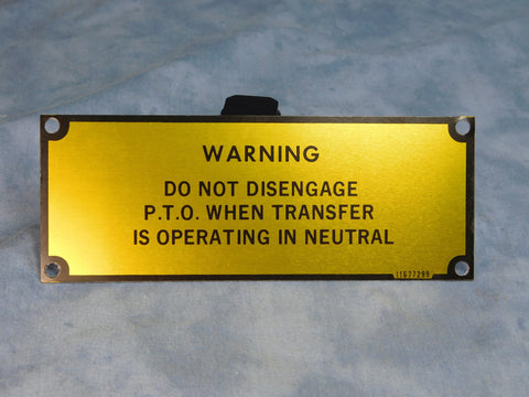PTO DATA PLATE FOR 5 TON - 11677299