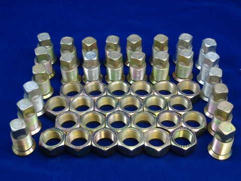 LEFT HAND INNER AND OUTER LUG NUTS FOR DUAL REAR WHEELS, SET OF TWENTY FOUR, M35-M54-M809-M939