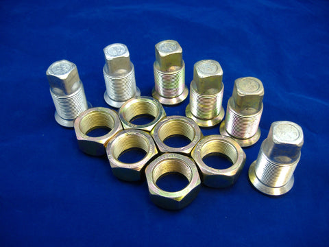 LEFT HAND INNER AND OUTER LUG NUTS FOR DUAL REAR WHEELS, SET OF SIX, M35-M54-M809-M939