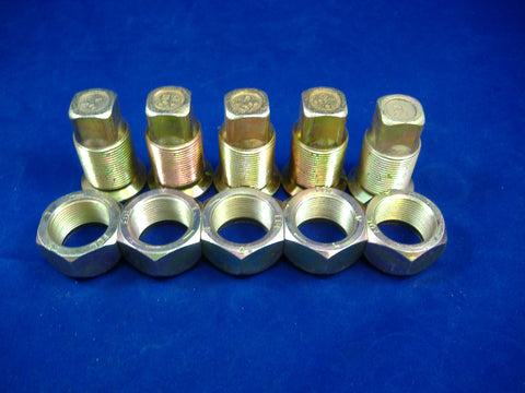 LEFT HAND INNER AND OUTER LUG NUTS FOR DUAL REAR WHEELS, SET OF FIVE, M35-M54-M809-M939
