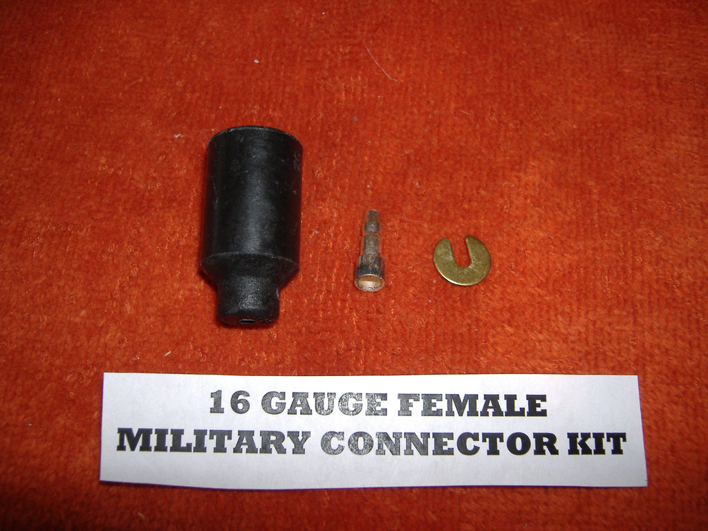 16 GAUGE MILITARY WIRE CONNECTOR, MILITARY WIRE TERMINAL, MILITARY WIRE CONNECTOR, PACKARD CONNECTOR, STEEL SOLDIERS, M35A2 WIRE HARNESS, ERIKS SURPLUS, M939 WIRE CONNECTORS, M809, ARMY TRUCK WIRE HARNESS, C AND C EQUIPMENT, BOYCE EQUIPMENT, EASTERN SURPLUS, M809 PARTS, M813 PARTS, M923 PARTS, M54A2 PARTS, M109A3 PARTS, M35A3 PARTS, M998 PARTS, HMMWV, HEMTT, M151 ELECTRICAL PARTS, M715 PARTS, KAISER JEEP